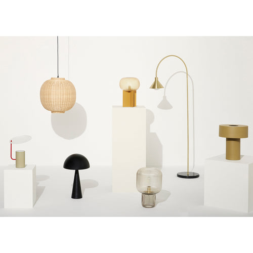 Hübsch vloerlamp Pipe - glas/ijzer/marmer - 60xh168cm, e27 - vtwonen shop