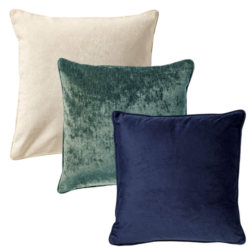 KUSSENSET - 3-delig - Elegant Layers - 60x60 cm en 45x45 cm - inclusief binnenkussens - wit, groen, blauw