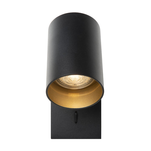 Atmooz wandlamp Nuo - zwart-goud binnenin - 15 x 10 x H 12 cm - GU10