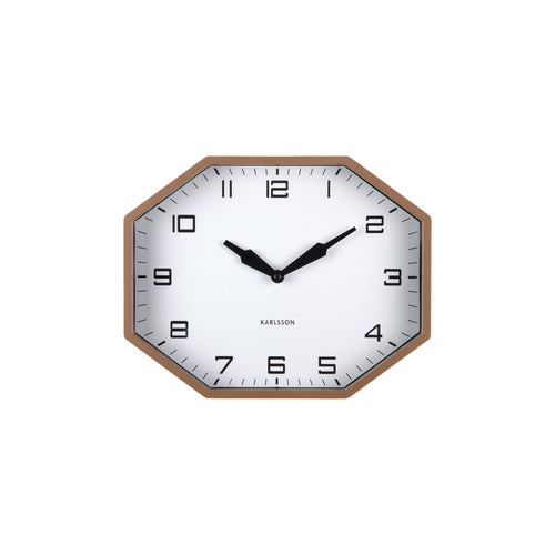 Karlsson wandklok Modern Factory Octagon - bruin - Ø32cm