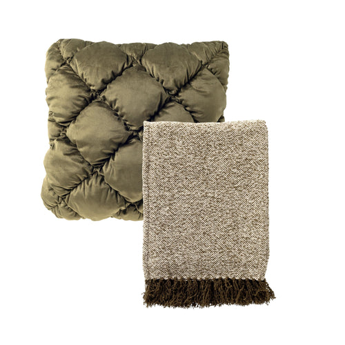 Dutch Decor set sierkussen en plaid - Soof en Sally - Groen - vtwonen shop