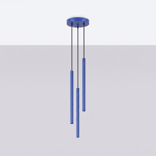 Sollux Lighting Hanglamp ARCHE 3P ultramarijn - 20x20x120cm