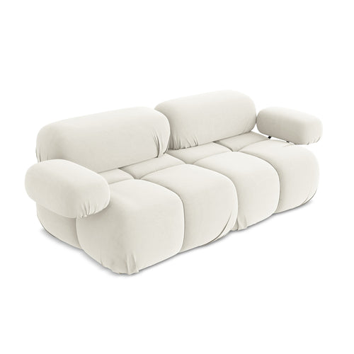 LaMiaSofa Tweezits modulaire bank Sanremo - velours - lichtbeige - 190x96x70