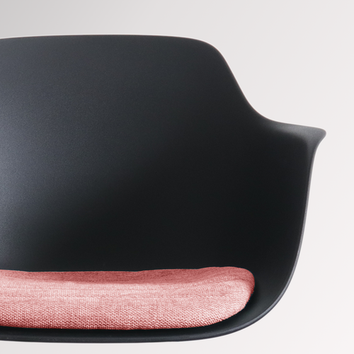 Nolon Nout-Liz Bureaustoel Zwart - Terracotta Kussen - Wit Onderstel