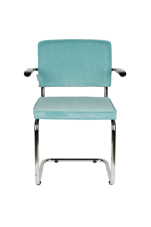 Zuiver Ridge Rib Armstoel Blauw - Set van 2 - vtwonen shop