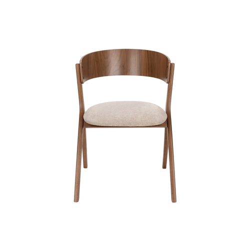 Dutchbone Bresso Eetkamerstoelen Walnoot/ Beige - Set van 2