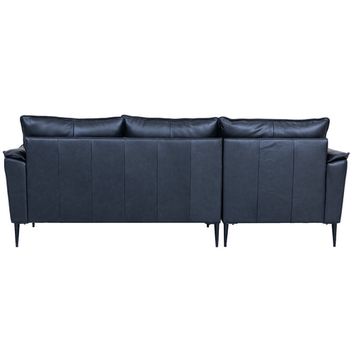 Furnhouse chaise longue bank links Soul - Zwart - Leer - 155x233x88