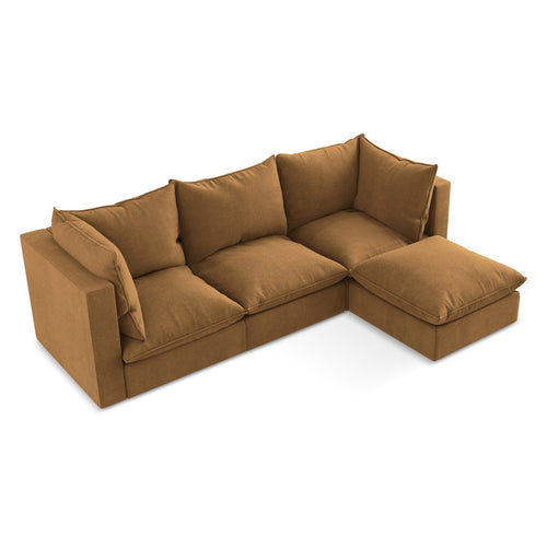 LaMiaSofa hoekbank rechts Ravenna - textuurstof - terracotta - 255x165x77