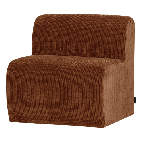 WOOOD eetbank 84 cm rugleuning Mojo Base - Rib - Roestbruin - 83x84x76