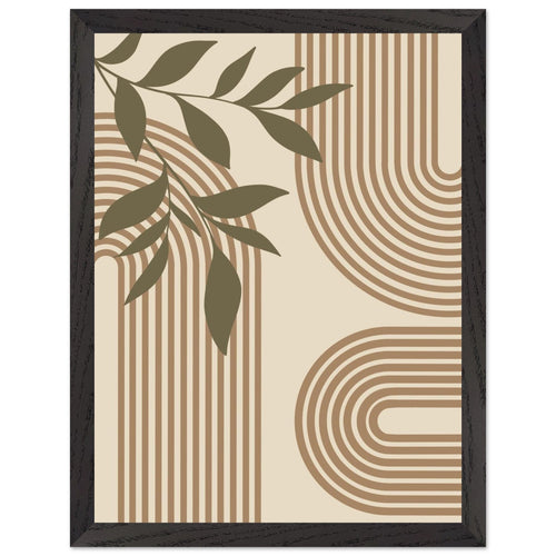 Artfulprints Poster met Lijst Boho – Structured calm   - 30x40 cm - Bruin
