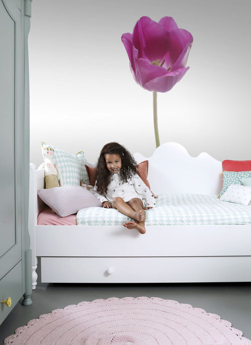 ESTAhome fotobehang tulp roze en groen - 93 x 211.5 cm - 156502 - vtwonen shop