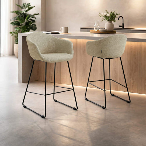 Nolon Nino-Otis Barkruk Taupe Melange - Zwart Onderstel - 65 Cm