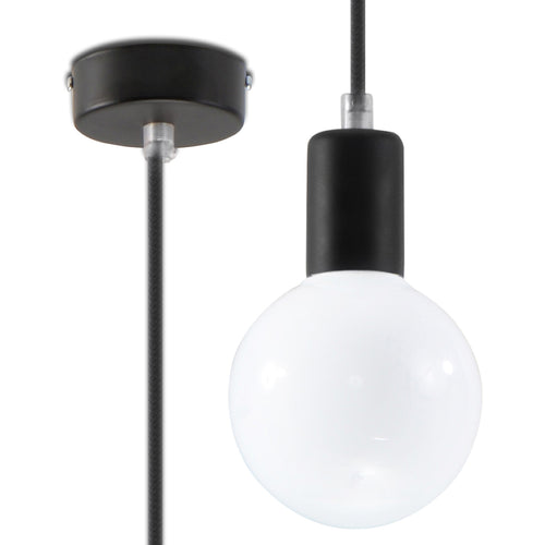 Sollux Lighting Hanglamp EDISON zwart - 8x8x106cm