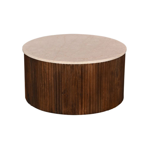 Giga Meubel Salontafel Davi - Rond - Donkerbruin - Marmer - Ø70cm - vtwonen shop