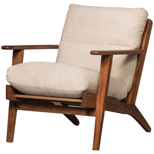 BePureHome fauteuil Houston - Bouclé/Hout - Naturel - 86x71x71 - vtwonen shop