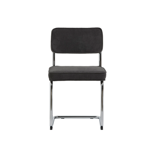 Rebellenclub Eetkamerstoel Luxor - Set van 4 - Donkergrijs RibstofÊ - vtwonen shop