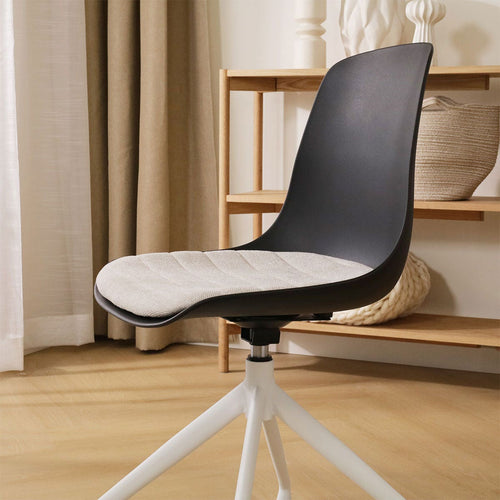 Nolon Nola-Liv Eetkamerstoel Zwart - Beige - Draaibaar - Wit - vtwonen shop