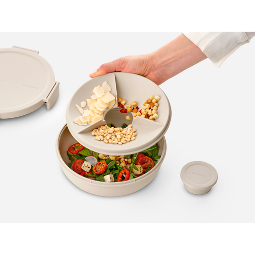 Brabantia Make & Take Salade Lunchbox, 1,3 liter, kunststof - Soft Beige