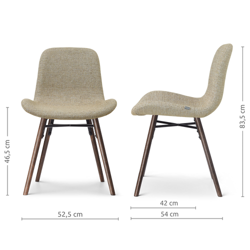 Nolon Nena-Fé eetkamerstoel taupe melange - walnoot houten onderstel - vtwonen shop