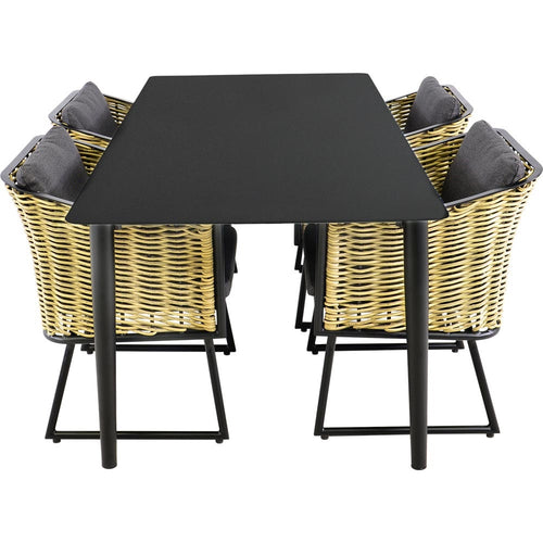 Lesli Living tuintafel Crest - zwart - 180x90x75cm