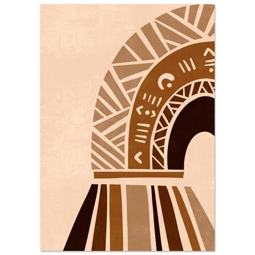 Artfulprints Poster Boho – Ethnic sunrise   - A4 21x29.7 cm - Bruin