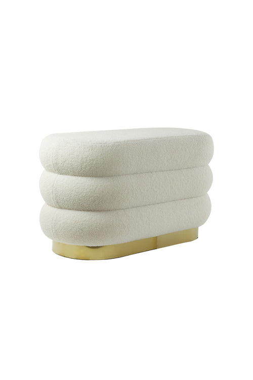 Light & Living poef Lyall - wit - 80x40x45cm