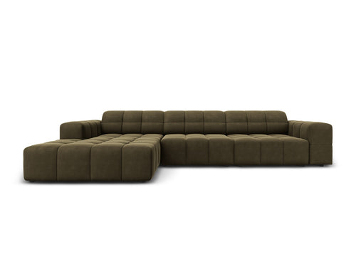 Cosmopolitan Design linker hoekbank Chicago 4-zits, flueel groente - 167x294x78cm