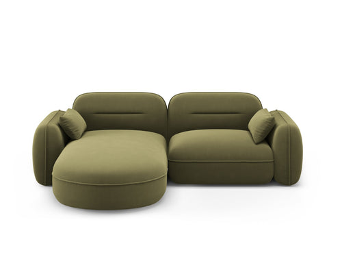 Cosmopolitan Design Modulaire hoekbank links Sydney 3-zits, flueel, lichtgroen - 165x230x70cm