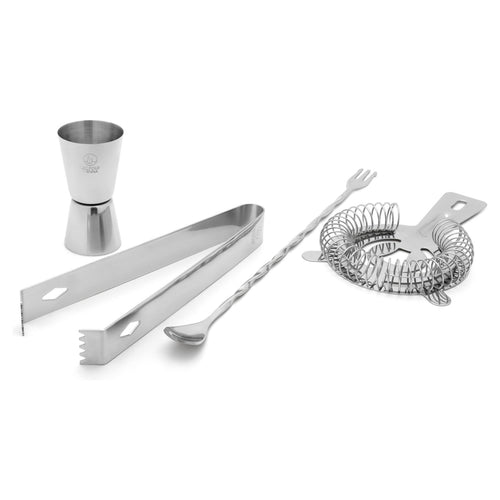 Leopold Vienna - Cocktail set Abouriou 5-delig (cocktail shaker, jigger/pipet, strainer, tang, barlepel) cadeau giftset - vtwonen shop