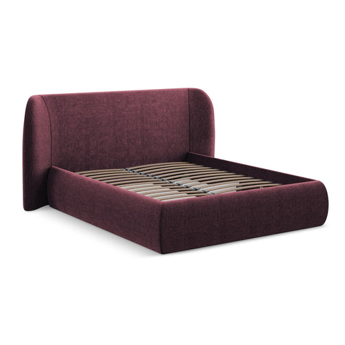 LaMiaSofa Bed met opbergruimte Trieste - chenille stof - bordeaux - 190x215x110
