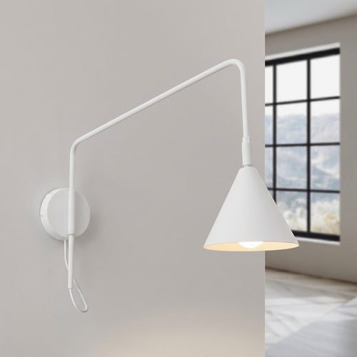 Sollux Lighting Wandlamp NOX 1 wit met schakelaar - 14x61x30cm