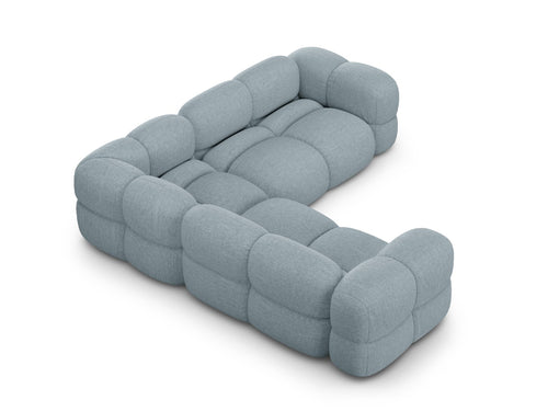 Cosmopolitan Design Symmetrische hoekbank Loretto 4-zits, structurele stof pastelblauw - 250x250x68cm