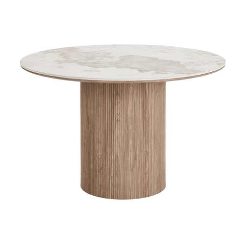 Artichok Ronda Eettafel Met Keramiek Blad Bruin - Ø 120 x 75 cm