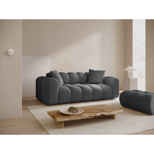 Cosmopolitan Design - Bank Treno 3-zits, flueel grijs - 94x210x70cm