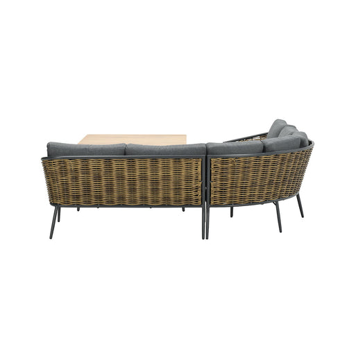 Bali lounge-diningset - 4-delig - natural rotan - mystic grey - vtwonen shop