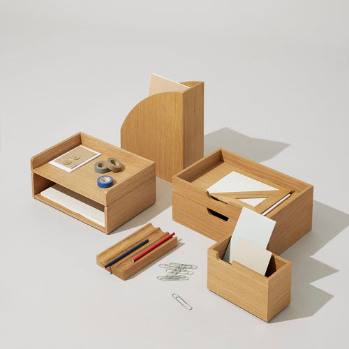 Hübsch opbergdoos Note - mdf/eikenfineer - 35x24xh5, 35x24xh10cm