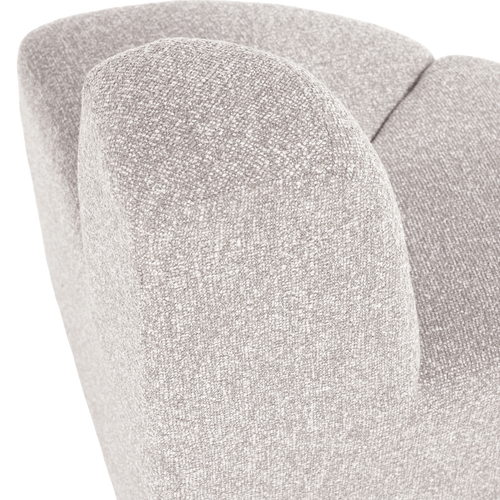 WOOOD eetbank hoek rond rugleuning Mojo - Bouclé - Ecru Melange - 83x100x74