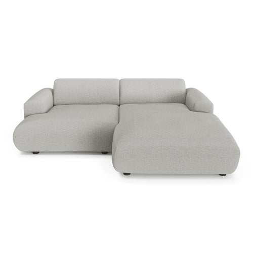 Sia Home - Rechthoekige hoekbank MYRA - kruisweefsel lichtgrijs 266cm
