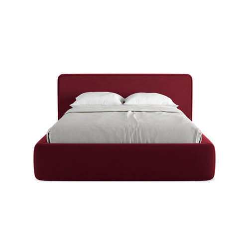 LaMiaSofa Bed met opbergruimte Firenze - velours - bourgondië - 180x225x82