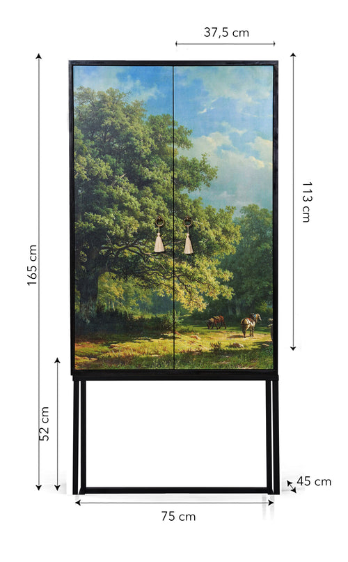 Kast dressoir met 2 deuren van MDF met bospatroon - vtwonen shop