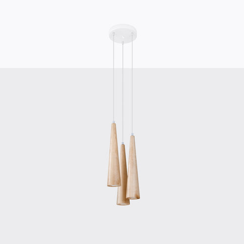 Sollux Lighting Hanglamp SULA 3P naturel hout - 20x20x120cm