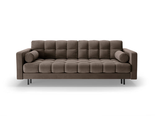 Cosmopolitan Design Slaapbank met opbergdoos Bali 3-zits, flueel chocolade - 84x222x105cm