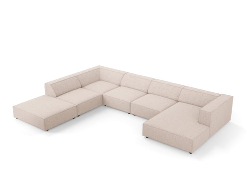Cosmopolitan Design Panoramische hoekbank links Arendal 7-zits, chenille, beige - 262x364x70cm