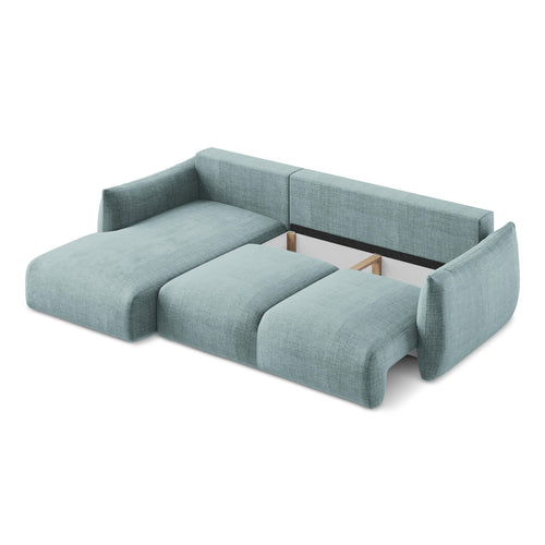 LaMiaSofa hoekbank links Savona - textuurstof - jeans - 242x162x90