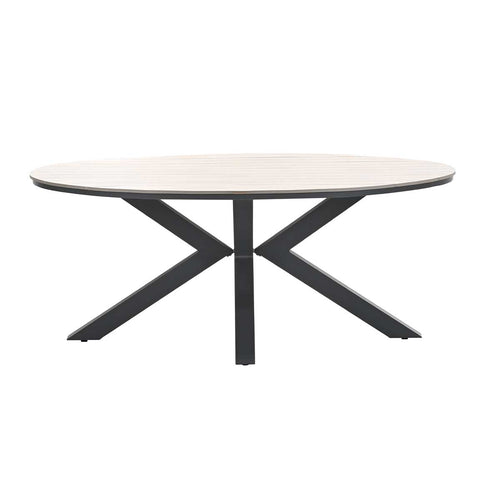 Edison tafel - ovaal - 180x115 cm - carbon black -light teak Vironwood