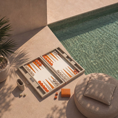 Premium Interiors - Backgammon - Gemiddeld BACKGAMMON - leer zandbeige 38cm