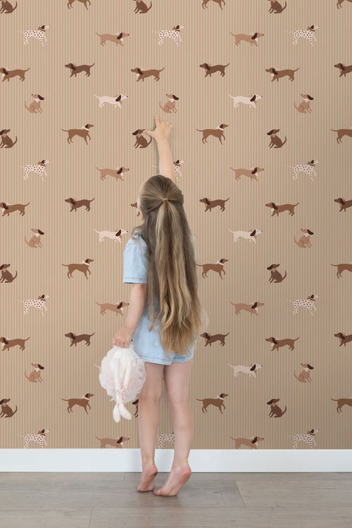 ESTAhome behang honden bruin - 50 x 900 cm - 131902