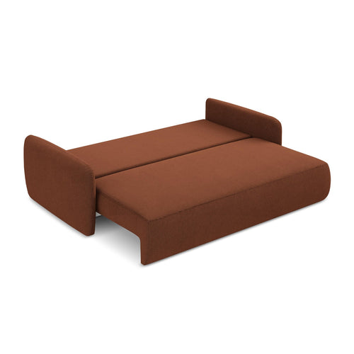 LaMiaSofa 3-zits slaapbank Corle - textuurstof - terracotta - 218x102x86