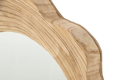 J-Line wandspiegel Geribbeld - hout - naturel - large