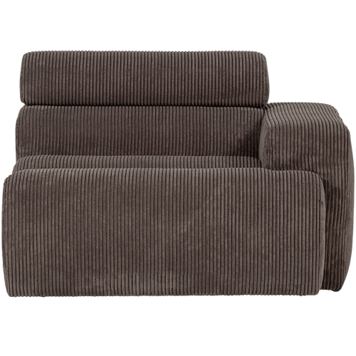 WOOOD 1-zits element bank arm links Novi - Ribstof - Grijsbruin - 86x109x113